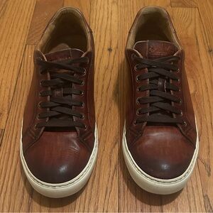 Magnanni-Men's Amadeo Burnished Leather Low-Top Sneakers, Size 9.5